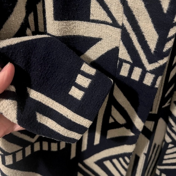 Old Navy Blue & White Geometric Open Front Coat - Picture 11 of 11